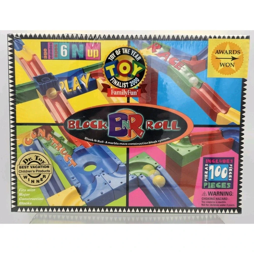 Vtg Y2K Block N Roll Marble Maze Construction Block System Set Fits W/ Duplo NEW